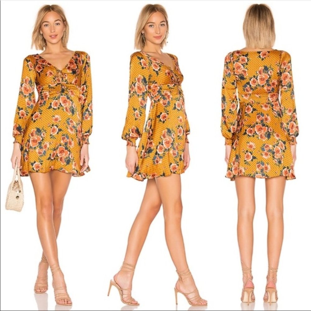 Free People Morning Light Floral Mini Dress Sz 6 NWT